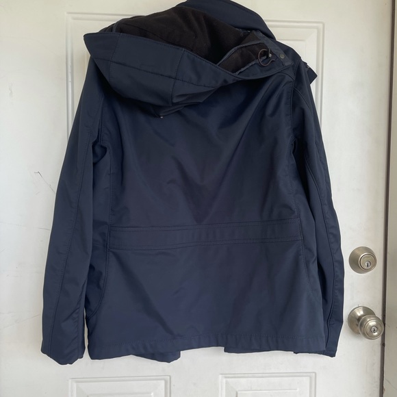 Banana Republic Wind Resistant Hooded Jacket Zip Up Navy - Picture 10 of 12